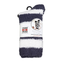Adults Bed Socks Stripe Grey and White