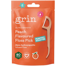 Grin Ultra Smooth Peach Flavoured Floss Picks 80 Pack