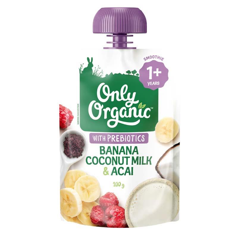 Only Organic Coconut Banana & Acai Smoothie 100g