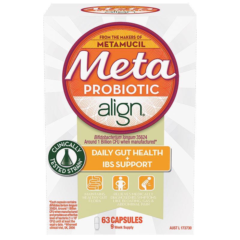 Metamucil Align Daily IBS Probiotic Fibre Capsules 63 Pack