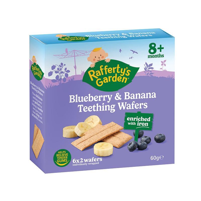 Raffertys Garden Blueberry & Banana Baby Teething Wafers 8+ Months 60g