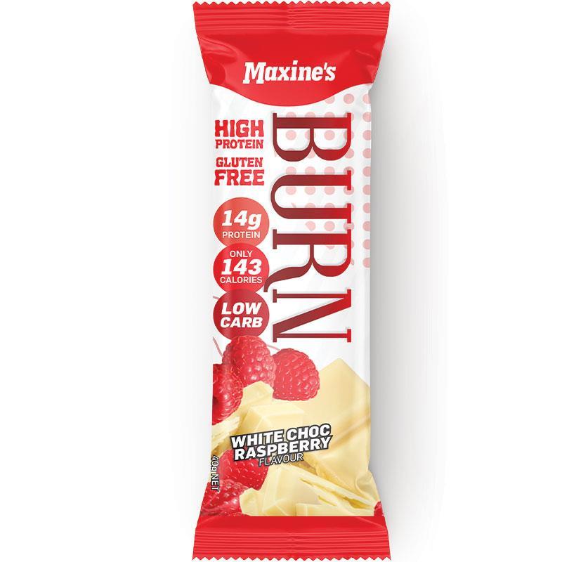 Maxine's Burn Bar White Choc Raspberry 40g