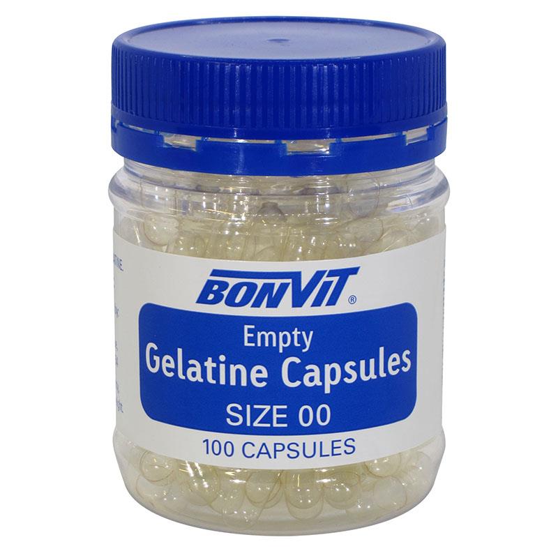 Bonvit Empty Gelatine Capsules Size 00 100 capsules