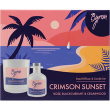 Byron Crimson Sunset Candle 160g & Reed Diffuser 75ml Xmas Gift Set