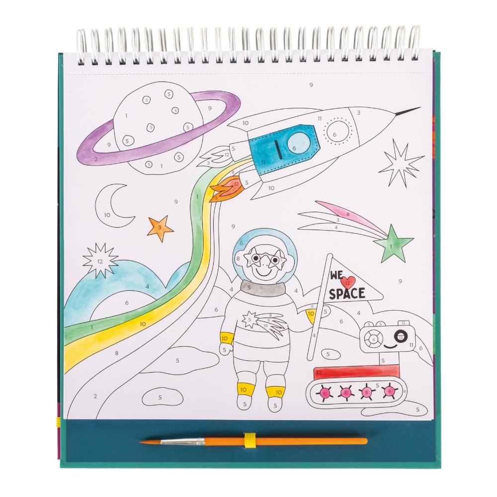 Floss & Rock Paint by Numbers Space Theme Activity Interactive Painting Book Art and Craft for Kids 5yrs+