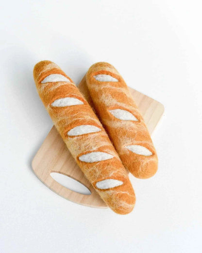 Tara Treasures Felt Baguettes Bread Set of 2 Pretend and Imaginative Play Kitchen Accessories Best Seller 3yrs+