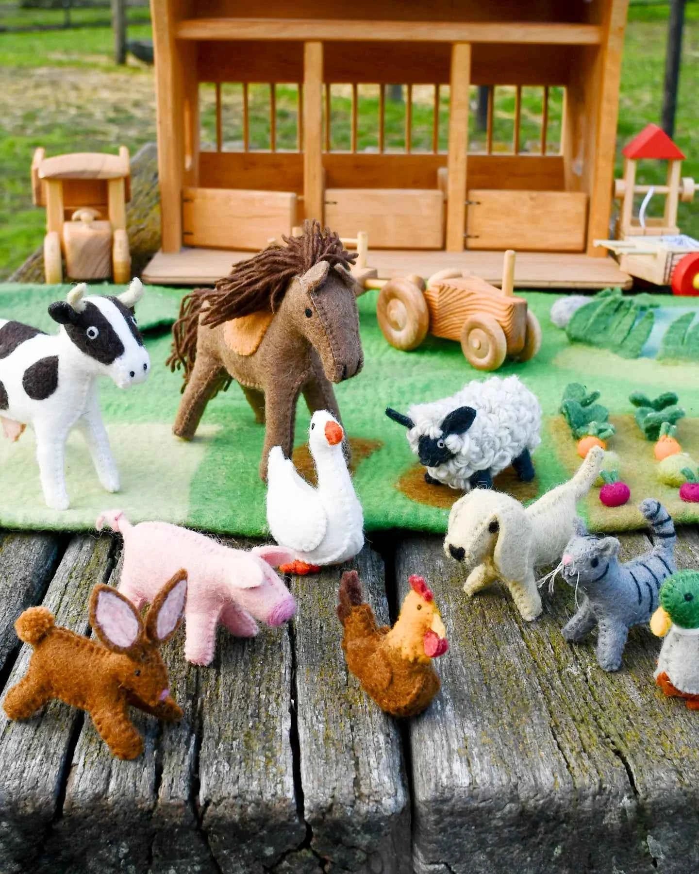 Tara Treasures Felt Farm Animals Set of 10 Pretend & Imaginative Play Animal Toys Best Seller 3yrs+