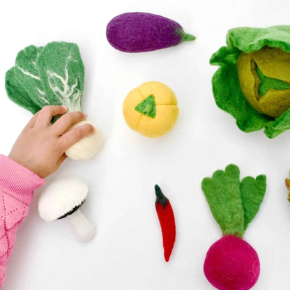 Tara Treasures Felt Food Groups Vegetables Pretend and Imaginative Play Kitchen Accessories 3yrs+