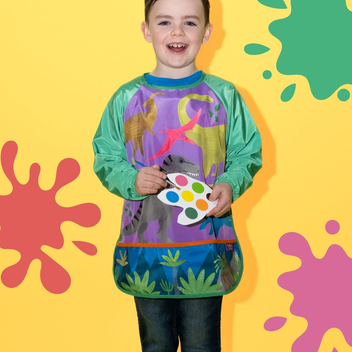 Floss & Rock Playtime Waterproof Apron Dinosaur Mess Play Practical Life Materials 2-6yrs
