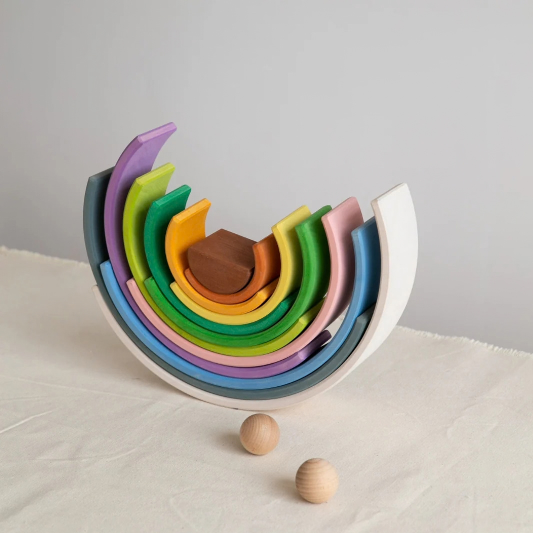 Wooden Rainbow Stacker Four Seasons by Avdar Toys Waldorf Inspired Wooden Toys 3yrs+