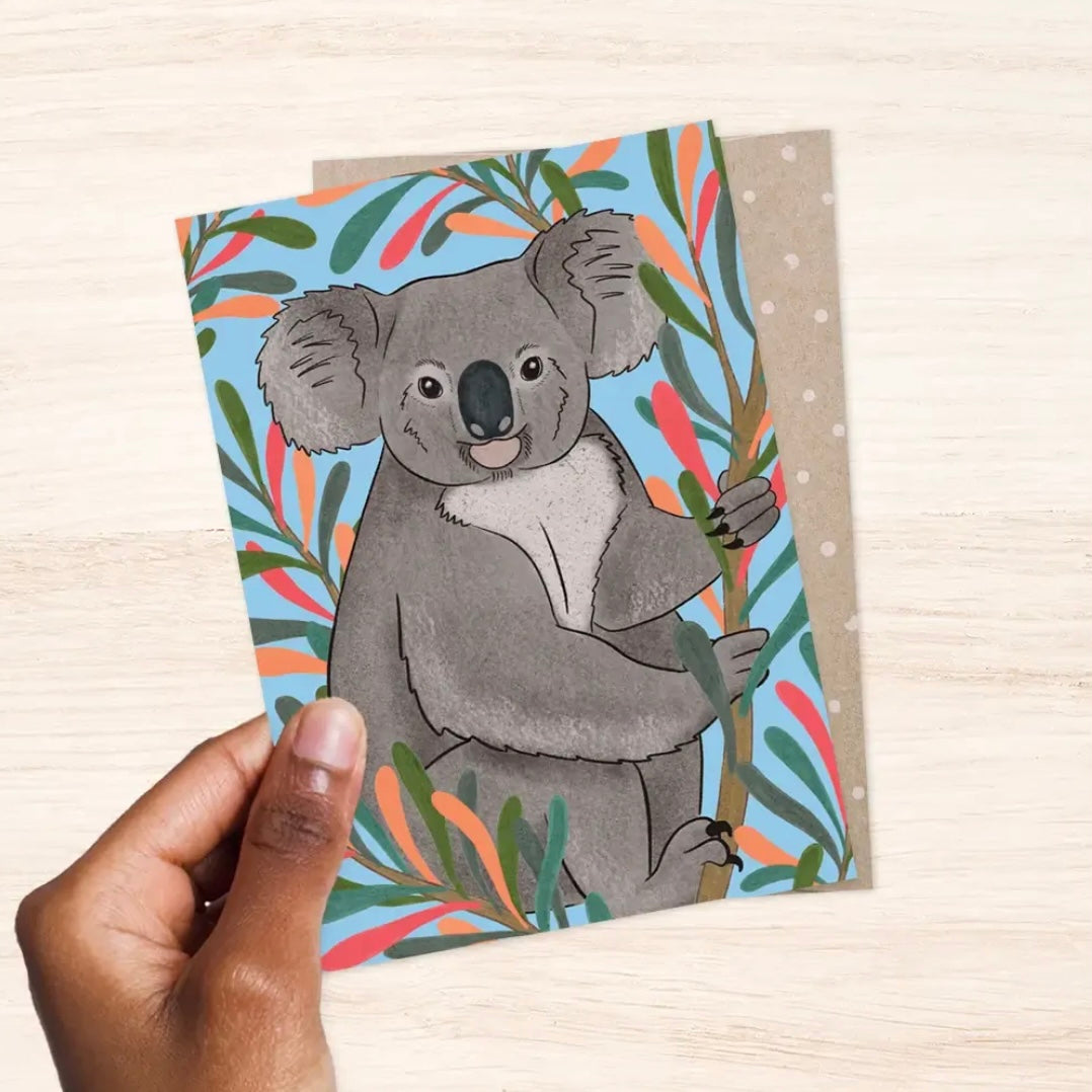 Koality Time Greeting Card by Earth Greetings (First Nations Artist Negin Maddock) Kids Birthday Card Australia Theme