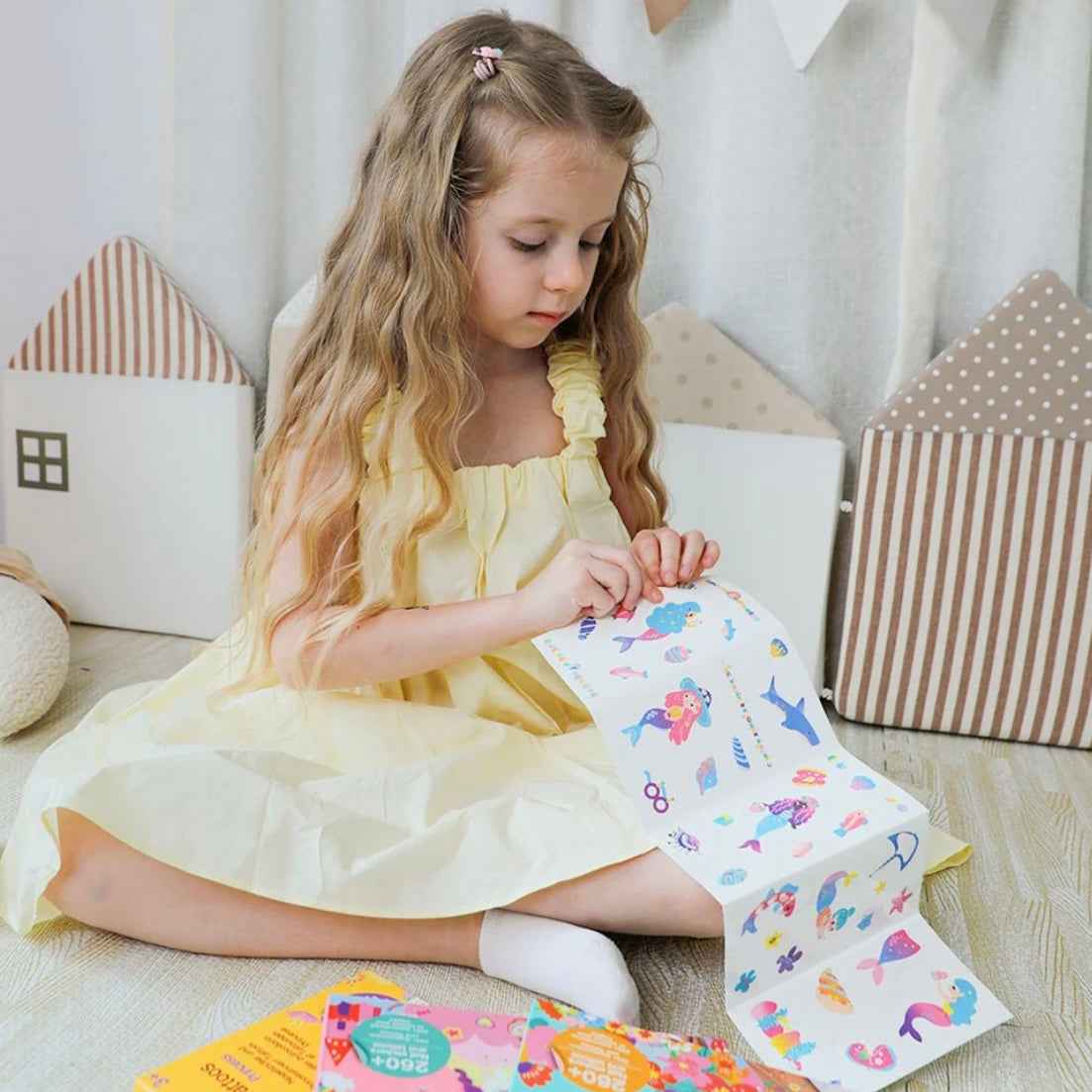 Avenir Mermaid Nail Sticker and Tattoos Makeup Art and craft for kids Best Seller Fairy Unicorn and Castle Theme 3yrs+