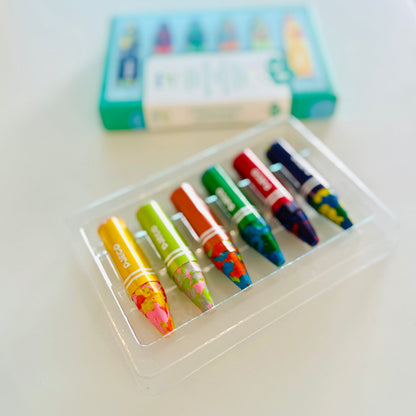 Crayons Multicoloured Flower 6pc by Djeco Stationary Art and craft for kids 3yrs+
