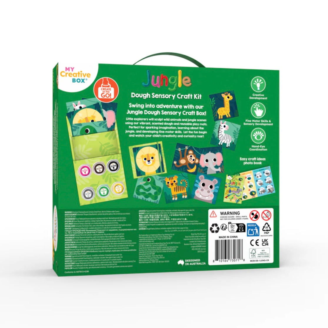 My Creative Box Jungle Dough Playdough Sensory Art and craft Cognitive Developmental Toys Preschoolers Best Seller Dinosaur and Dragon Theme 3yrs+