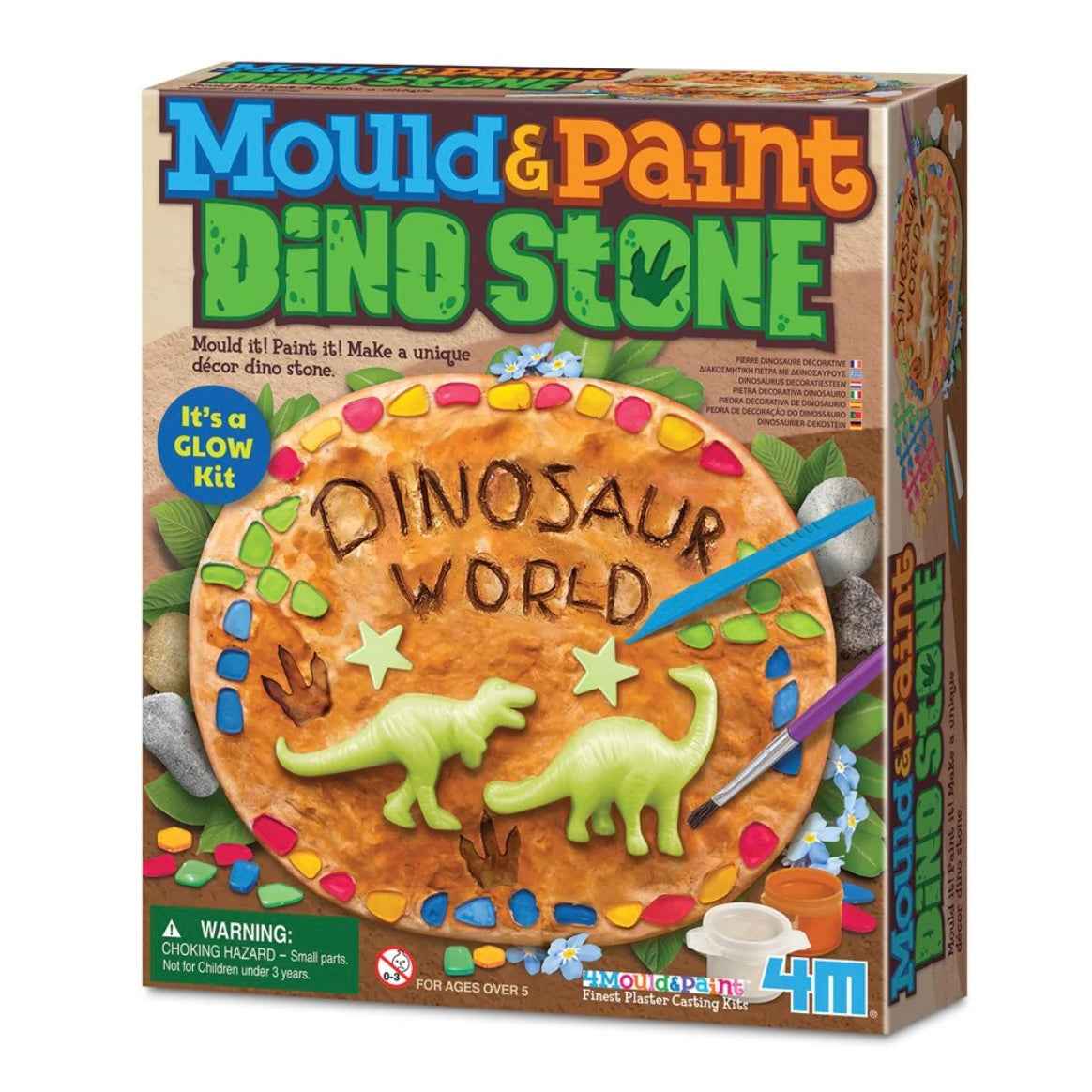 Mould & Paint Dino Stone by 4M Art and Craft for Dinosaur and Dragon Theme Clearance 5yrs+