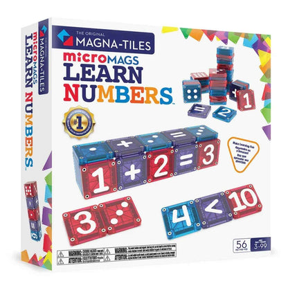Magna Tiles MicroMAGS Learn Numbers 56pcs Magnetic Tiles Set Early Math Games for Kids 3yrs+