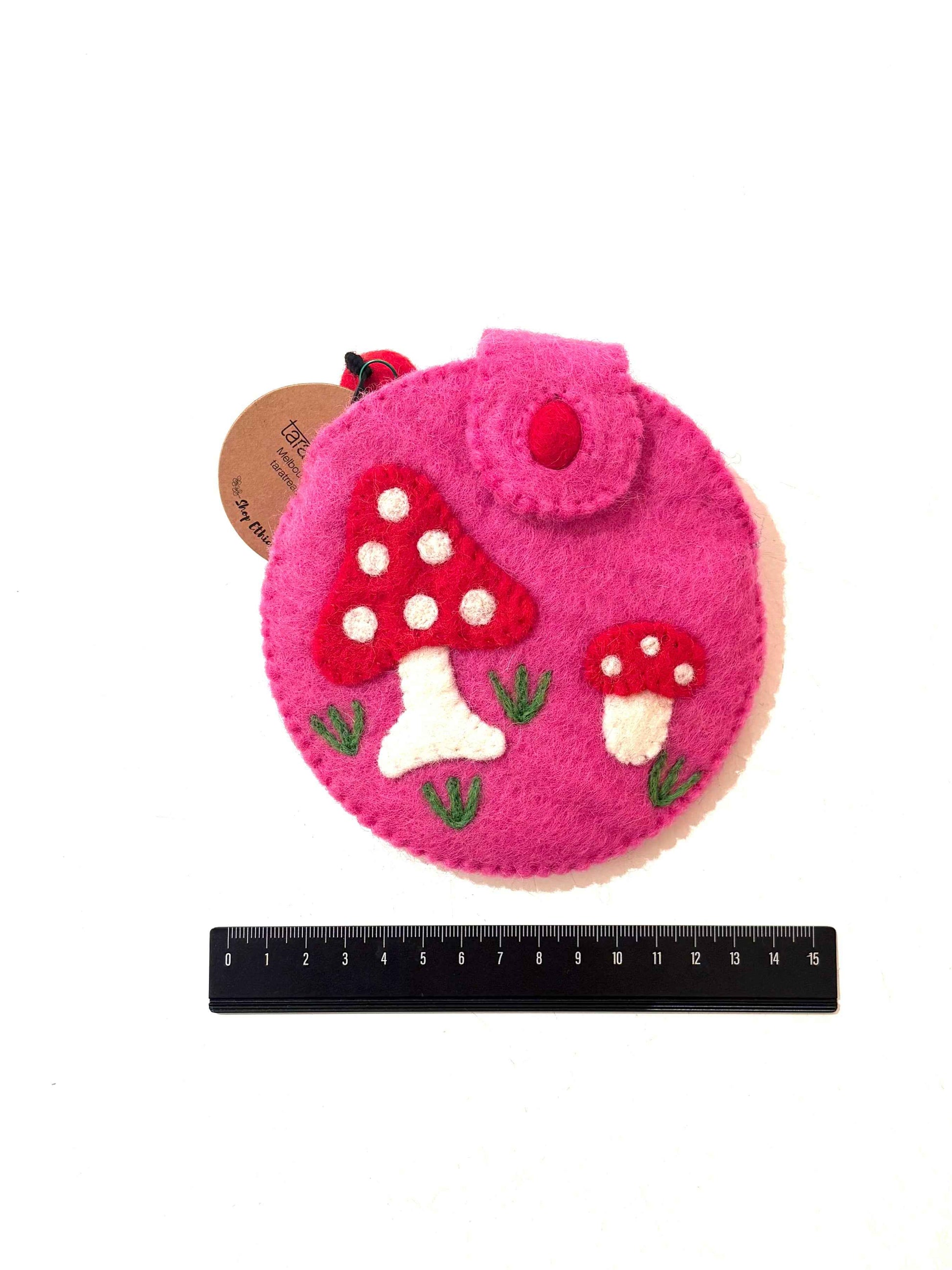 Tara Treasures Felt Mushroom Purse 13cm DISCONTINUED 3yrs+