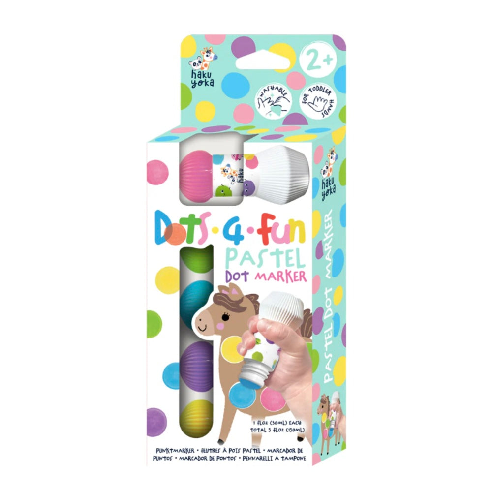 Haku Yoka Dots 4 Fun Pastel Dot Markers Set of 5 Art and Craft for Kids 2yrs+