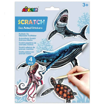 Avenir Scratch Stickers 4pc Art and Craft for Kids 3yr+