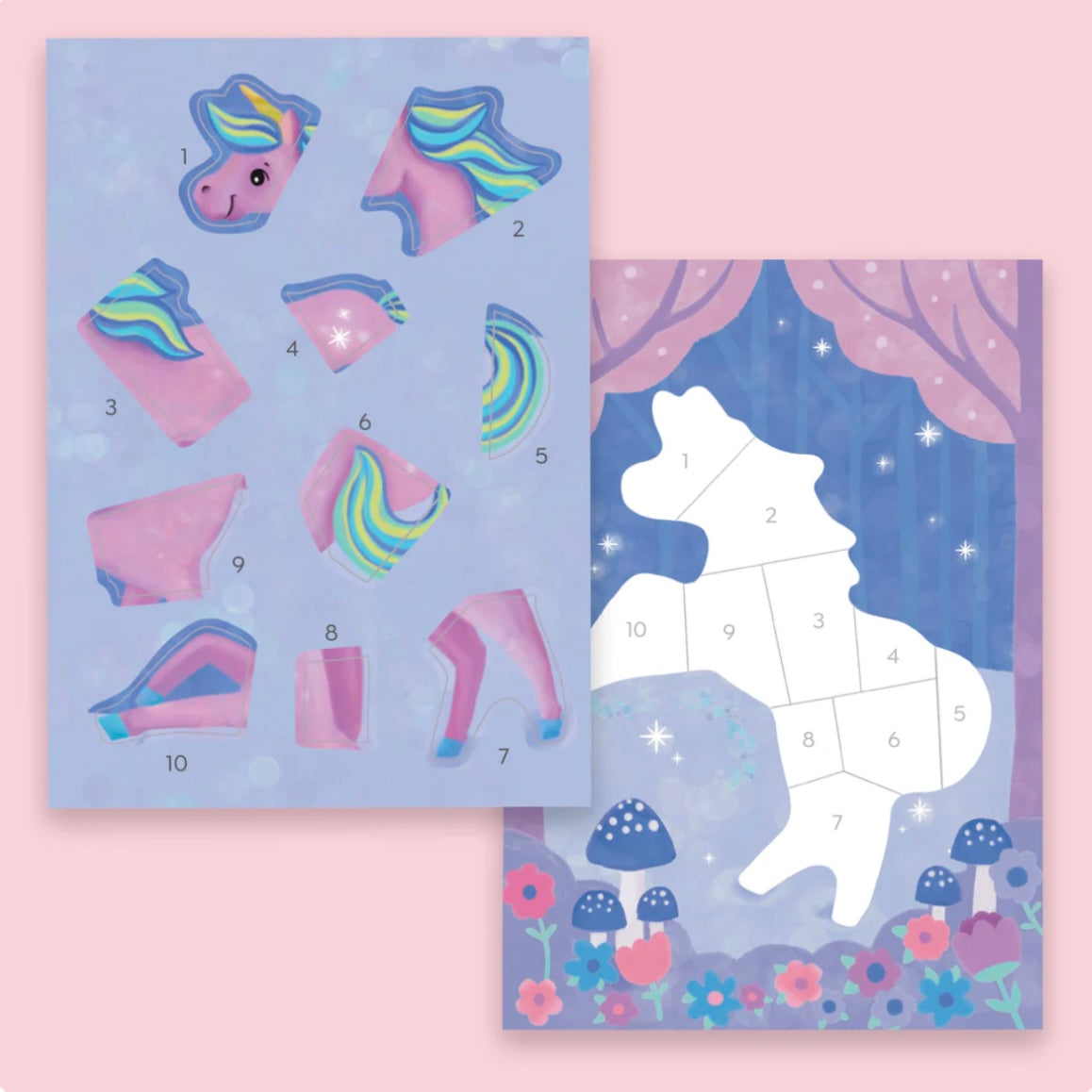 Tiger Tribe Magical Garden Sticker by Numbers Arts and Craft for Kids Fairy Unicorn and Castle Theme 4yrs+