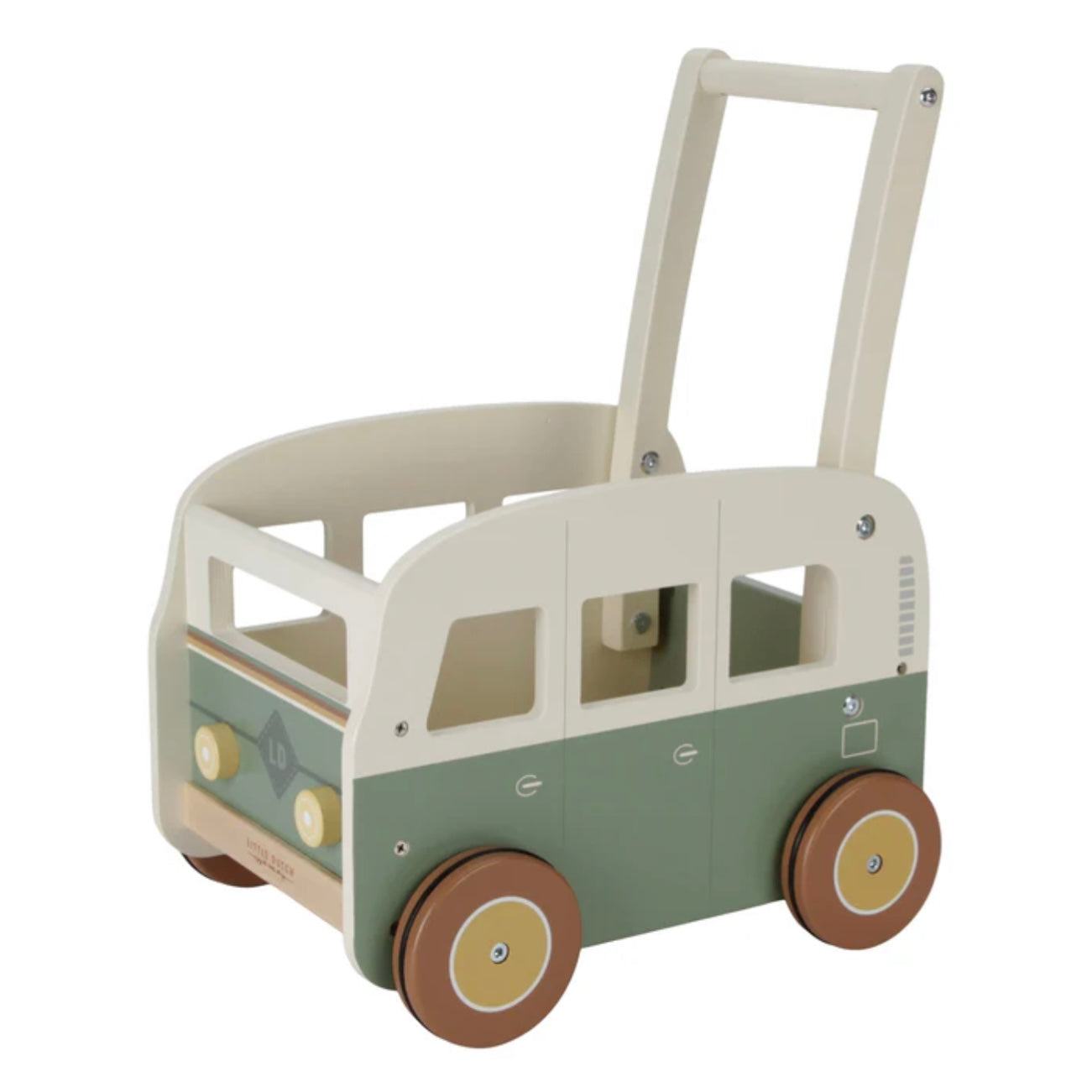 Little Dutch Wooden Vintage Wagon Green Bus Baby Walker Baby Toys 12m+
