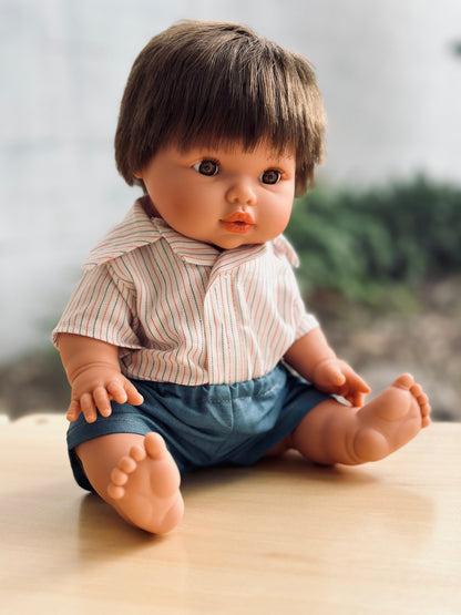 Baby Boy Doll Fully Dressed outfit 34cm by Mini Colettos Rafael Pretend and Imaginary play Toy gift idea for 3yrs+