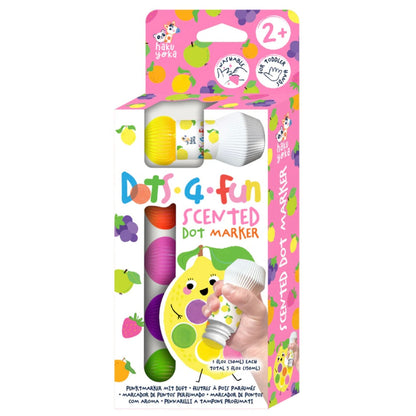 Haku Yoka Dots 4 Fun Scented Dot Markers Rainbow Set of 5 Art and Craft for Kids 2yrs+