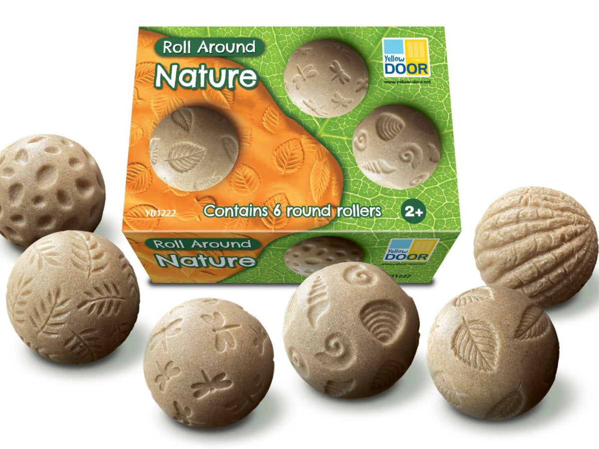 Yellow Door Roll Around Nature Sensory Stones Set of 6 Art and Craft for Kids Playdough Sand Sensory Toys 2yrs+