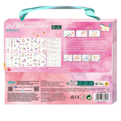 Avenir Unicorn Nail Sticker and Tattoos Makeup Best Seller Unicorn Toys Art and craft for kids Fairy Unicorn and Castle Theme 3yrs+