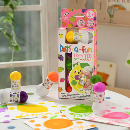 Haku Yoka Dots 4 Fun Scented Dot Markers Rainbow Set of 5 Art and Craft for Kids 2yrs+