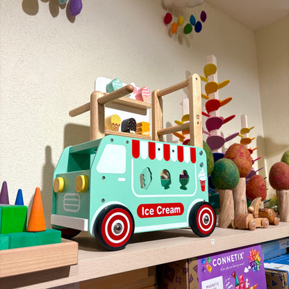 Kids Ride on Toys I'm Toy Walk and Ride Ice Cream Truck Baby Walker Developmental Toys Baby Toys 12m+