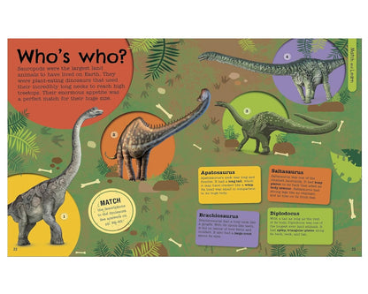The Fact-Packed Activity Book: Dinosaurs Activity Interactive Book (Paperback) Art and Craft for Kids Travel Toys
