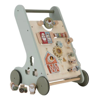 Little Farm Multi-Activity Wooden Baby Walker by Little Dutch Motor Skills Farm Toys Developmental Toys for Toddlers Baby Toys 12m+ (Bulky Shipping)