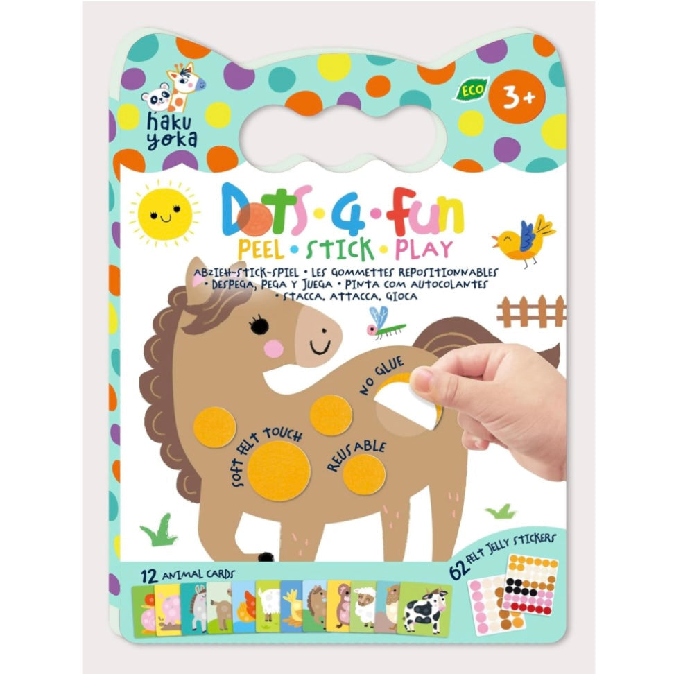 Haku Yoka Dots 4 Fun Peel and Stick Play Animals Travel Toys Art and Craft for Kids 3yrs+