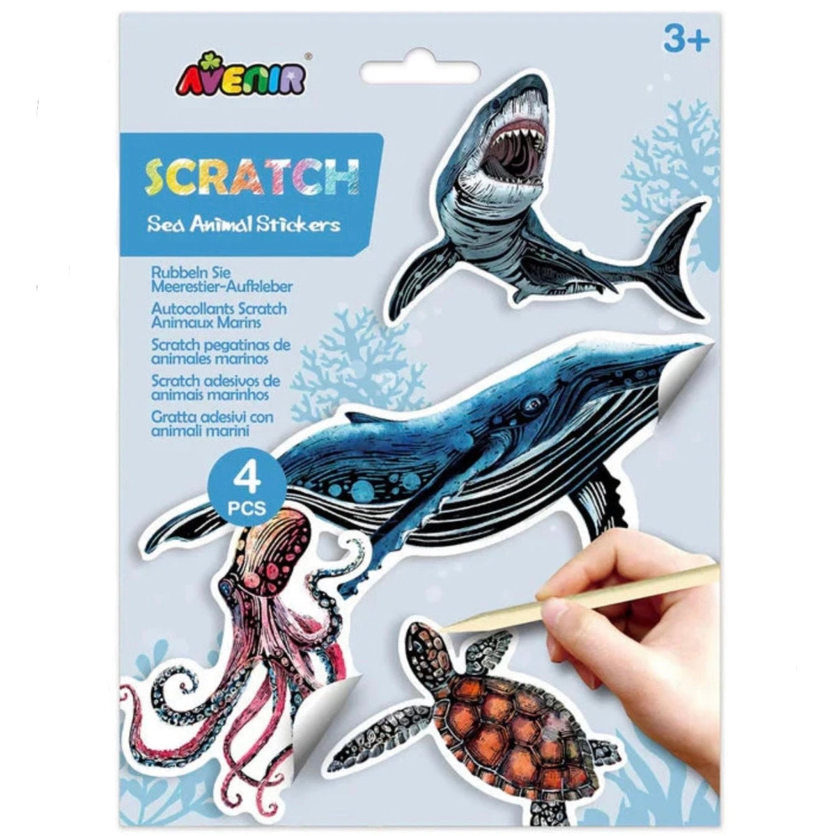Avenir Scratch Stickers 4pc Art and Craft for Kids DISCONTINUED 3yr+