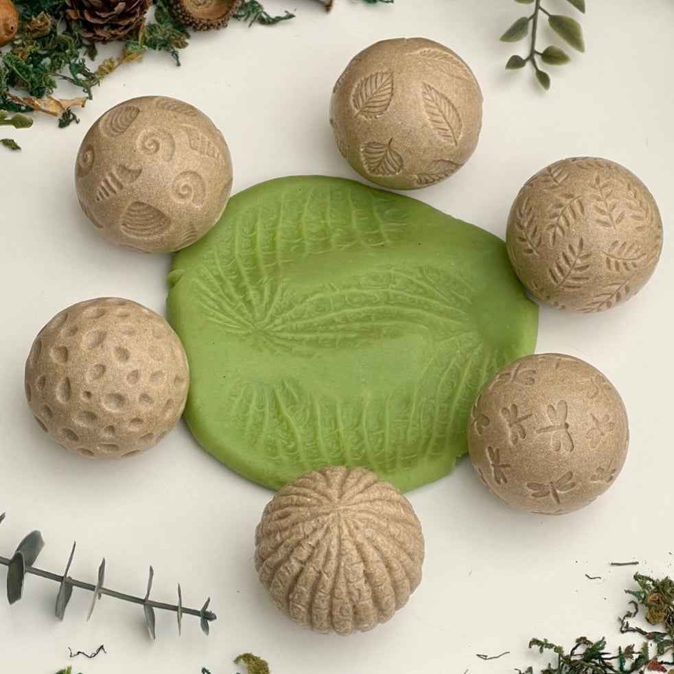 Yellow Door Roll Around Nature Sensory Stones Set of 6 Art and Craft for Kids Playdough Sand Sensory Toys 2yrs+