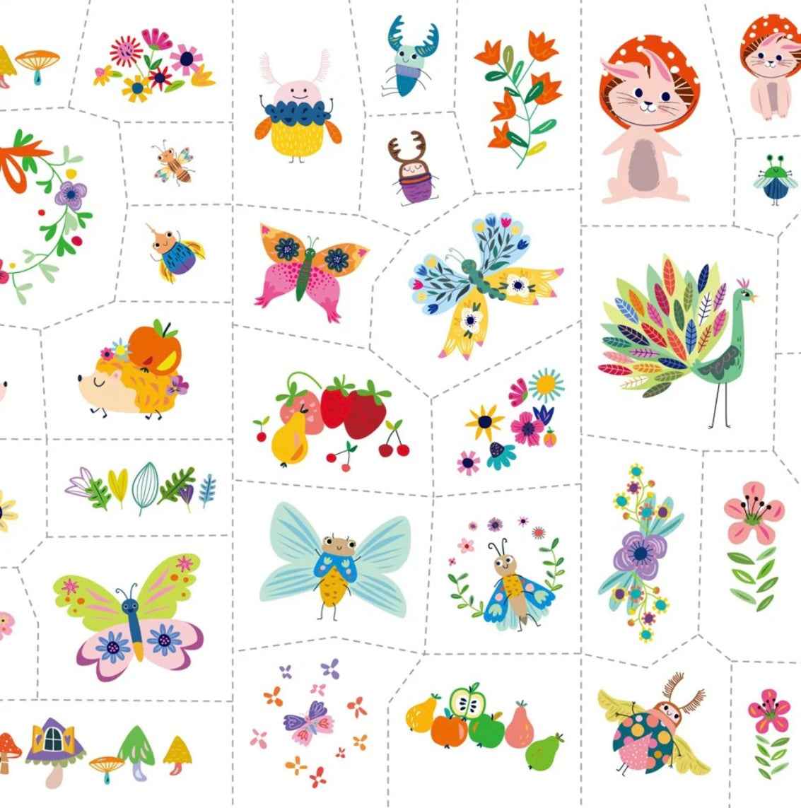 Avenir Fantasy Garden World Face Stickers and Tattoos Makeup Art and Craft for Kids Unicorn and Castle Theme 3yrs+