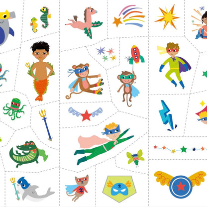 Avenir Superheroes Face Stickers and Tattoos Makeup Art and Craft for Kids 3yrs+