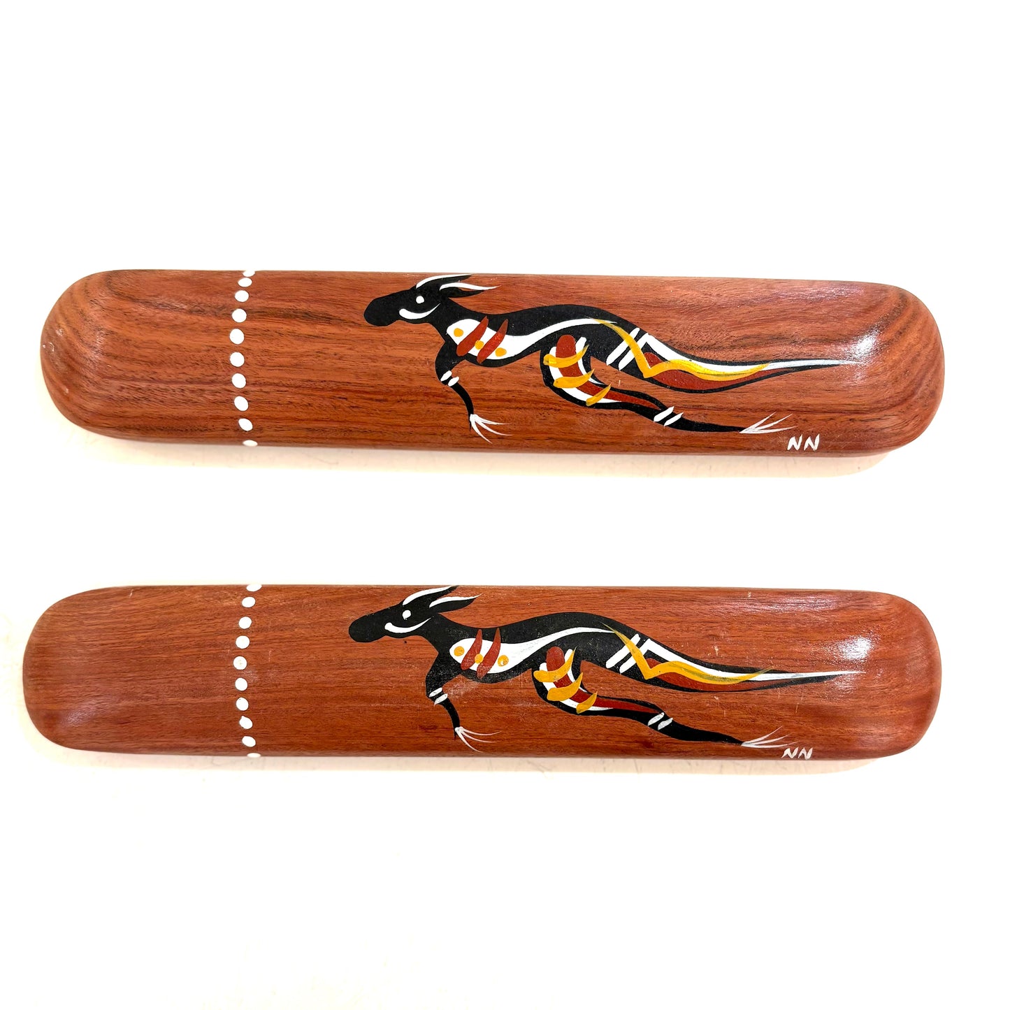 Handpainted Traditional Music Clap Sticks Set of 2 by Memories of Australia Musical Instruments for Kids School Range