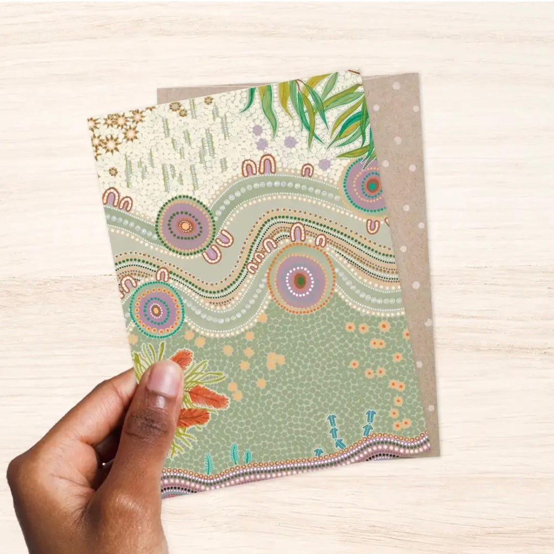 Country In Bloomby Greeting Card by Earth Greetings (First Nations Artist Domica Hill) Birthday Card