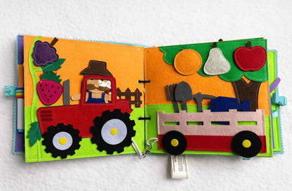 Wondertivity Farmyard Fun Busy Book Fabric Activity Book Kids Travel Toys 3yrs+