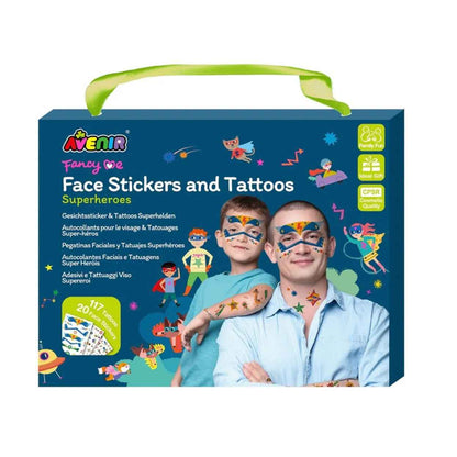 Avenir Superheroes Face Stickers and Tattoos Makeup Art and Craft for Kids 3yrs+
