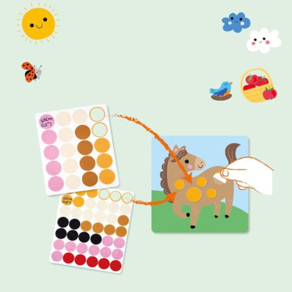 Haku Yoka Dots 4 Fun Peel and Stick Play Animals Travel Toys Art and Craft for Kids 3yrs+