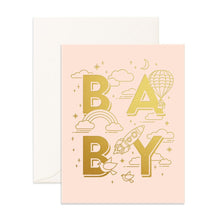 Baby Pink Greeting Card By Fox and Fallow New Born Card