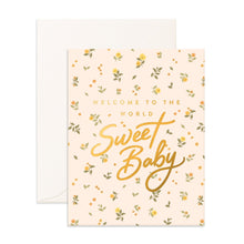 Welcome to the World Sweet Baby Greeting Card By Fox and Fallow New Born Card