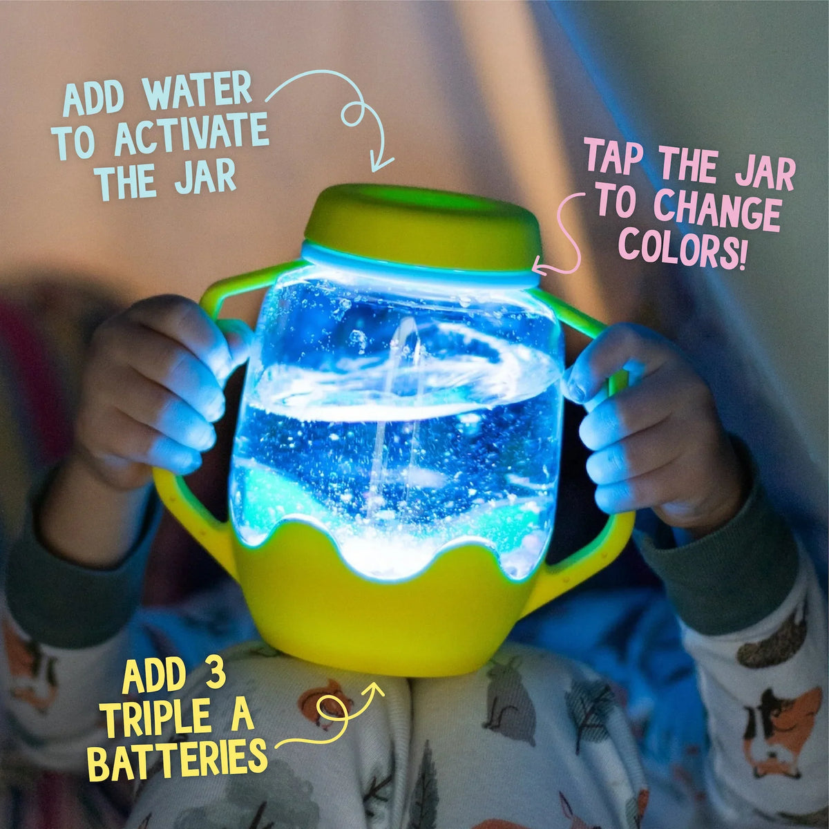 Glo Pal Sensory Play Jar Yellow by Jellystone Baby Developmental Toys for Toddlers Gifts Idea 18m+