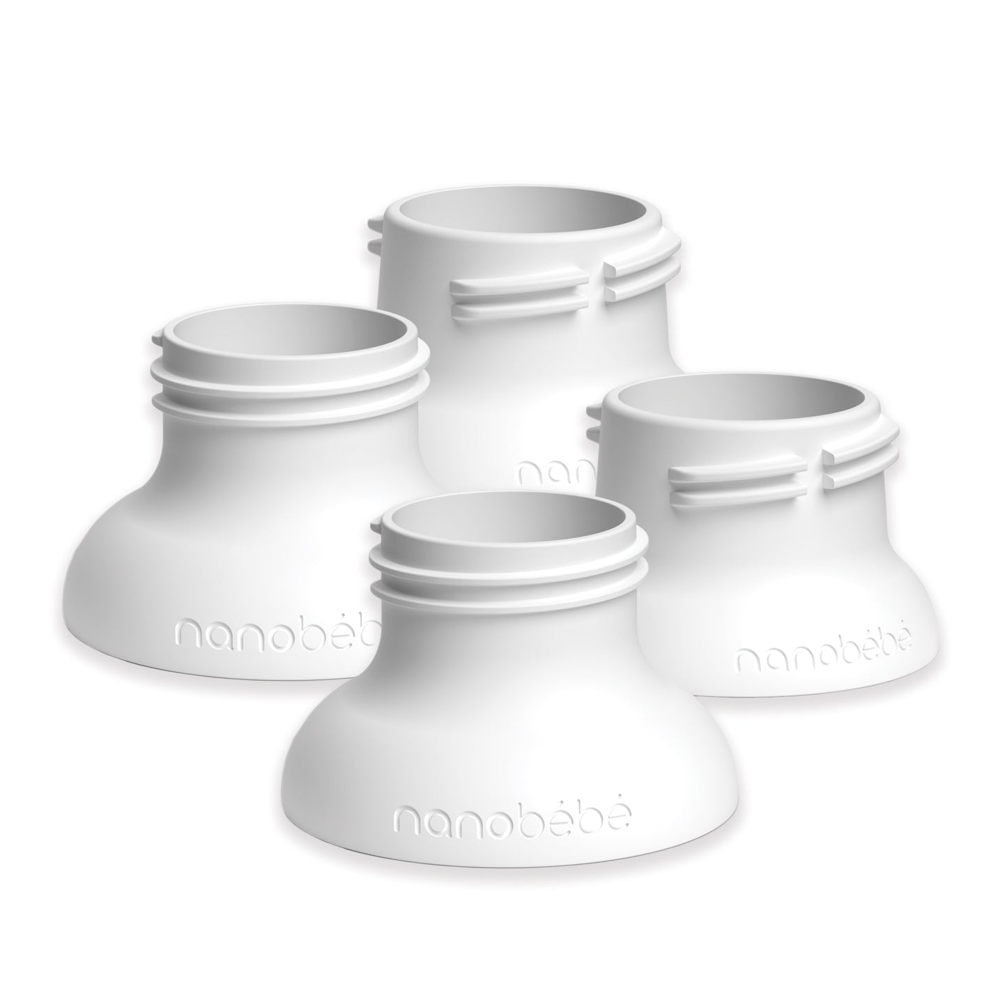 Breast Pump Adapter Set Breastmilk Bottle Fit 4-Pack - Gen 2 (clear bottom bottles)