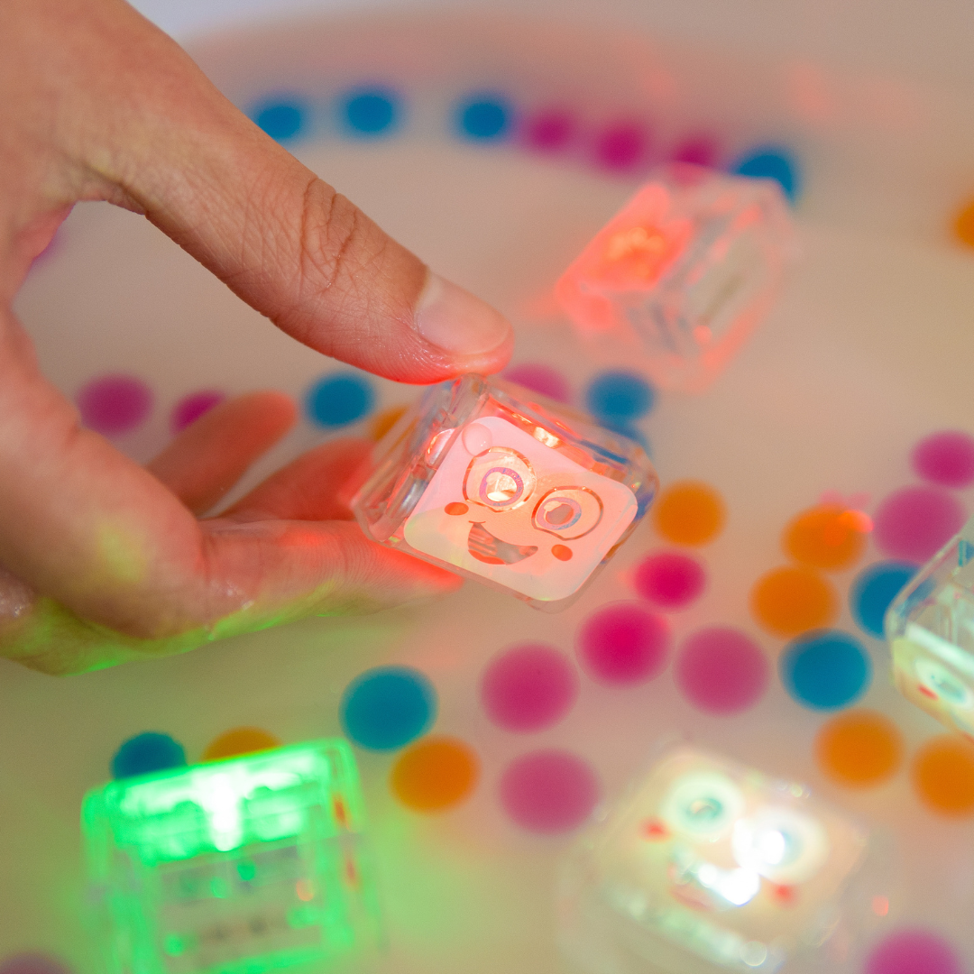 Glo Pals Water Activated Light Up Cubes by Jellystone Bath Sensory Developmental Toys for Toddlers Gift Idea Best Seller 3yrs+