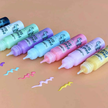 Hey Doodle Peel and Stick Glitter Paint 8 Colours Art and Craft for Kids 3yrs+