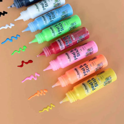 Hey Doodle Peel and Stick Paint 8 Colours Rainbow Solid Art and Craft for Kids 3yrs+